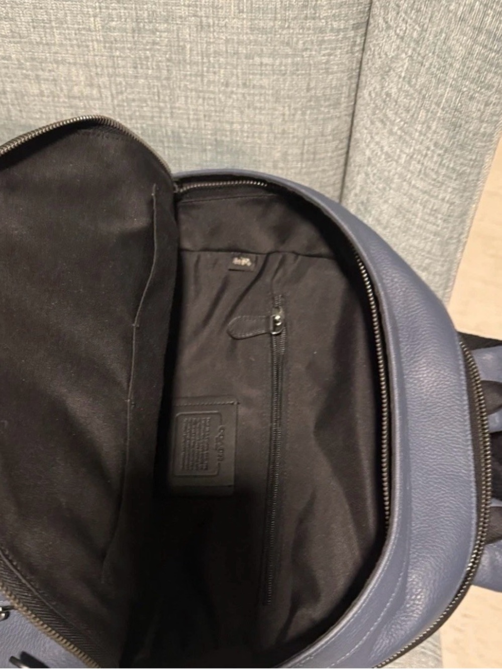 Coach west backpack refined pebble leather blue comfort carry - Picture 9 of 9
